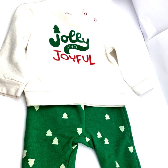 Baby Christmas Outfit Size 6/9m Girls Jolly And Joyful Matching 2pc Set Infants - Picture 1 of 7